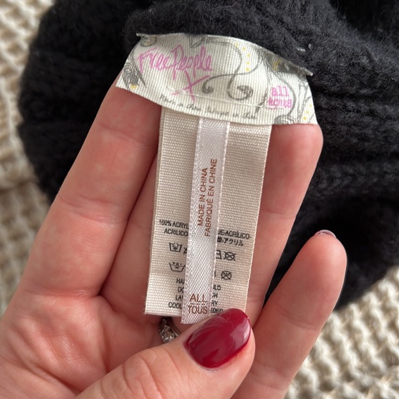 Black Free People Knit Beanie - Picture 3 of 3